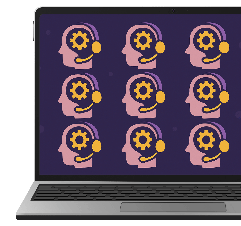AI Sales Assistance Team on a computer